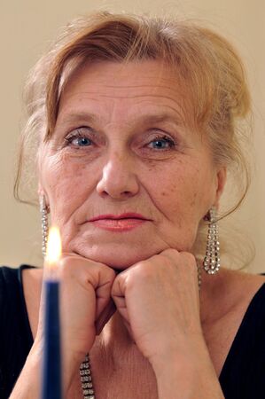 woman for dinner in  in a restaurantの写真素材