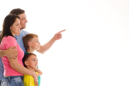 happy family  on a white backgroundの写真素材