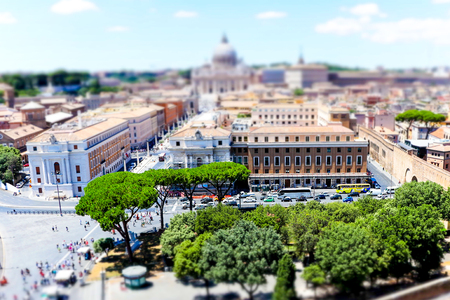 Rome skyline with Vatican and St. Peter's Cathedral from the Castel Sant'Angelo, Rome, Italyのeditorial素材