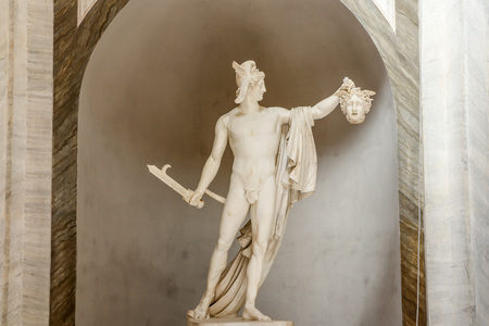Perseus holding the head of medusa, Italyのeditorial素材