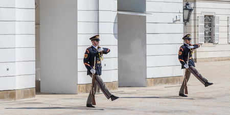 BRATISLAVA, SLOVAKIA - SEPTEMBER 13, 2018: The Guard of Honor is a unit of the Armed Forces of the...