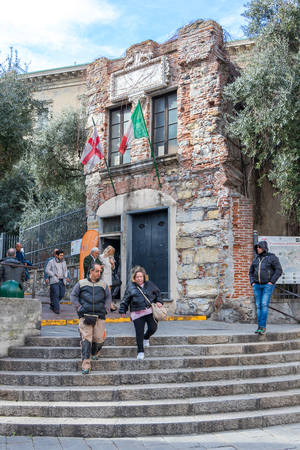 GENOA, ITALY - MARCH 9, 2019: The House of Christopher Columbus in Genoa, Italyのeditorial素材