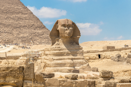 The Sphinx monument with the body of a lion and a pharaoh's head, Egyptの写真素材