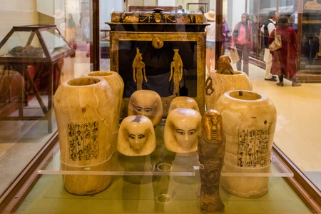 Cairo, Egypt - April 19, 2019: The artifacts in the Egyptian Museum in Cairoのeditorial素材