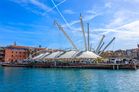 Glimpse of the ancient port of Genoa, Italyのeditorial素材
