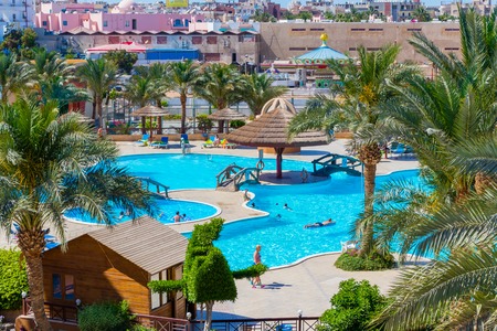 Swimming pool in the Egyptian hotel Seagull Beach Resortのeditorial素材