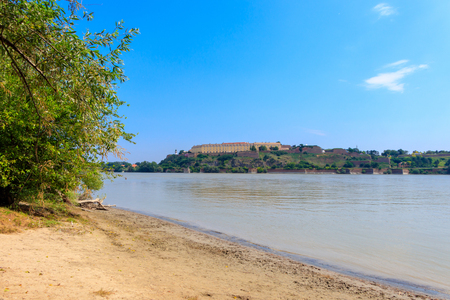 Petrovaradin fortress home of exit music festival in Novi Sad, viewed from the Danube riverのeditorial素材