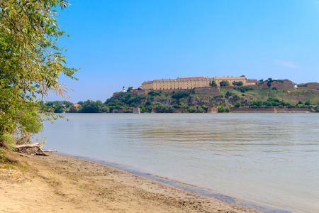 Petrovaradin fortress in Novi Sad, viewed from the Danube river, Serbiaのeditorial素材