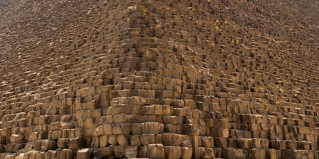 Khufu pyramid in Giza stone block texture, close up of Great Pyramid stone cube in Cairo, Egyptの写真素材