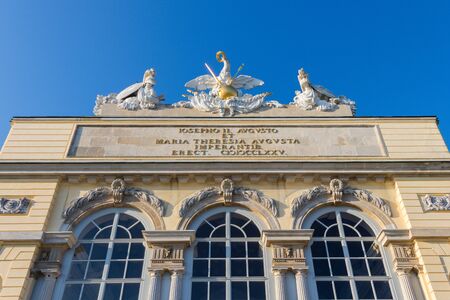 Vienna, Austria - September 3, 2019: The Gloriette in Schonbrunn Palace building in Vienna, Austria