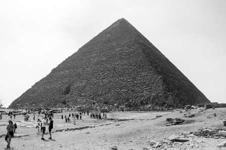 Giza, Egypt - April 19, 2019: The ancient Egyptian Pyramid of Khufu with ruins, tombs and monuments in Giza, Cairo, Egyptのeditorial素材