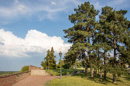 Petrovaradin Fortress in bright spring day, Serbiaの写真素材