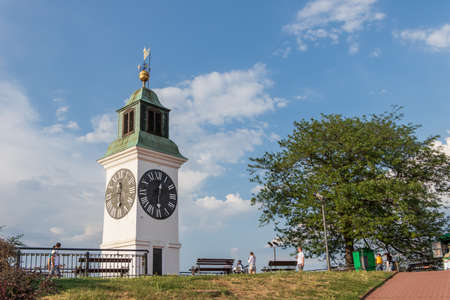 Novi Sad, Serbia - June 9, 2021: Clock tower on Petrovaradin fortress in Novi Sad, Serbiaのeditorial素材