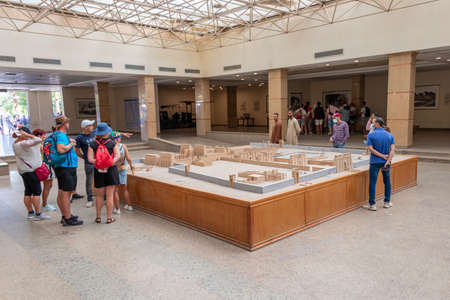 Luxor, Egypt - September 21, 2021: The layout of the temple Karnak in Luxor, Egypt. View of a model of temple complex.のeditorial素材