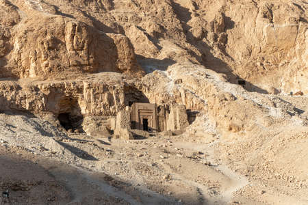 Graves beside the Hatshepsut Temple in Thebes, Egyptのeditorial素材