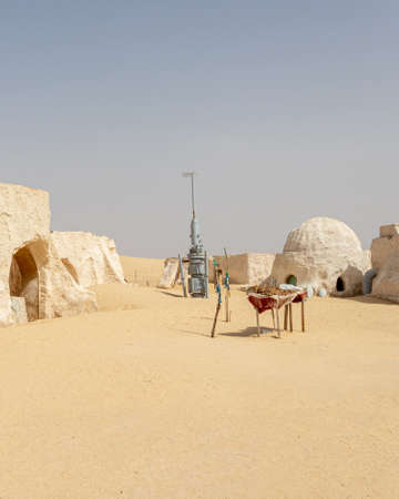 Mos Espa, Tatooine. Set for the Star Wars movie still stands in the Tunisian desert near Tozeur.のeditorial素材