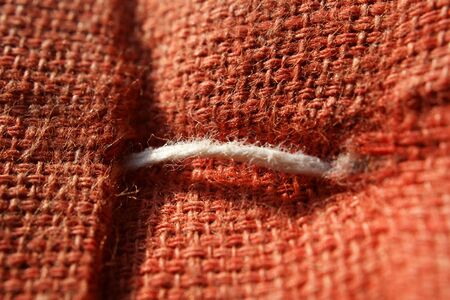 needle work and texture of an old handsewen mattress の写真素材