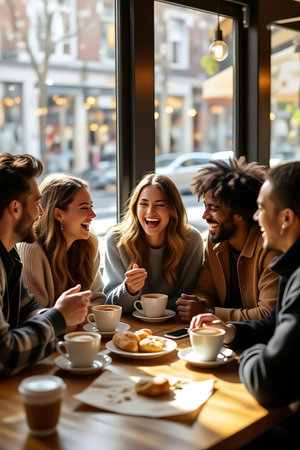 happy family with smartphone in living room at home, mother father and childrenの素材