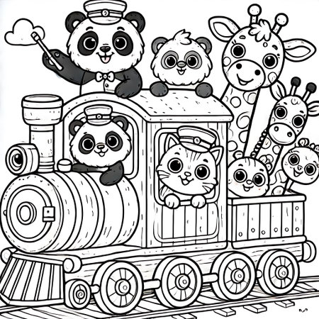 Black and White Cartoon Illustration of Cute Panda Animal Characters for Coloring Bookの素材