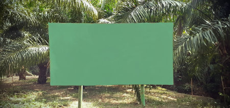 large writing board green landscapes style garden palm trees concept.の写真素材