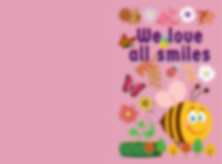 We love all smiles. artwork design winged wildlife, with purple blur background illustration notebook, and copy space concept.の写真素材