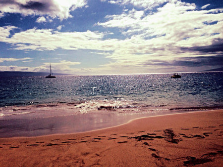 Footprints in the sand.の素材