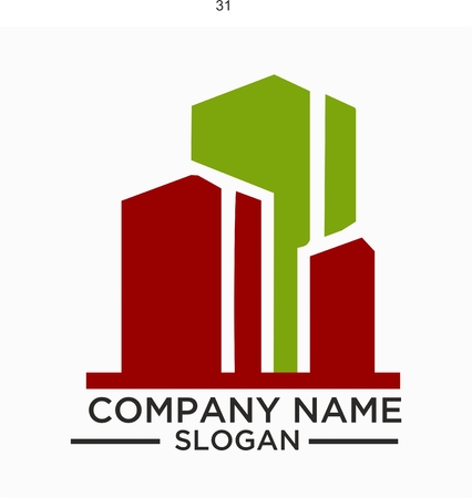 Building and Construction Logo Vector Design. Real Estate Logo Template Design For Businessのイラスト素材