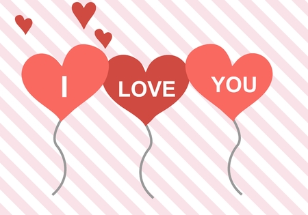 "Love you" simple lettering in vector with decorative heart doodle element. Elegant hand drawn design, romantic concept for poster, card or banner. Gentle colors.のイラスト素材