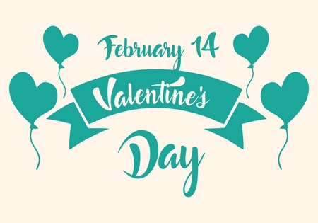 Valentines day illustrations and typography elementsのイラスト素材