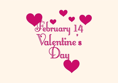 Valentines day illustrations and typography elementsのイラスト素材