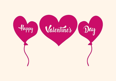 Valentines day illustrations and typography elementsのイラスト素材