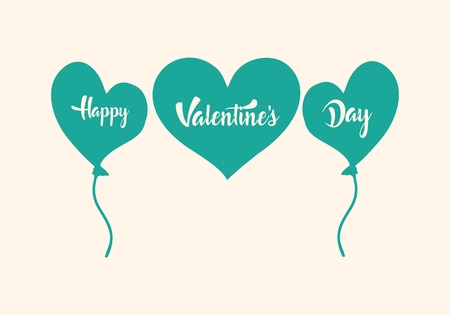 Valentines day illustrations and typography elementsのイラスト素材