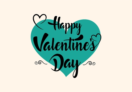 Valentines day illustrations and typography elementsのイラスト素材