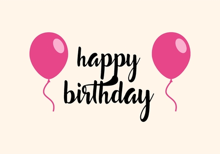 Happy Birthday typographic vector design for greeting cards, print and cloths. Isolated birthday text, lettering composition.のイラスト素材