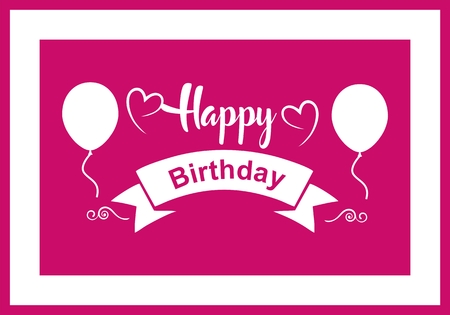 Happy Birthday typographic vector design for greeting cards, print and cloths. Isolated birthday text, lettering composition.のイラスト素材
