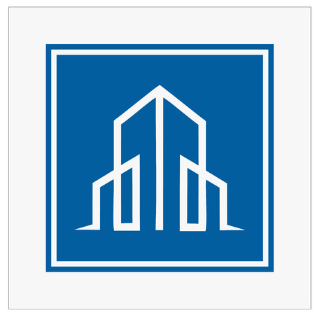 Building, real estate home and construction icon and vector design. Real estate icon template design for business.のイラスト素材