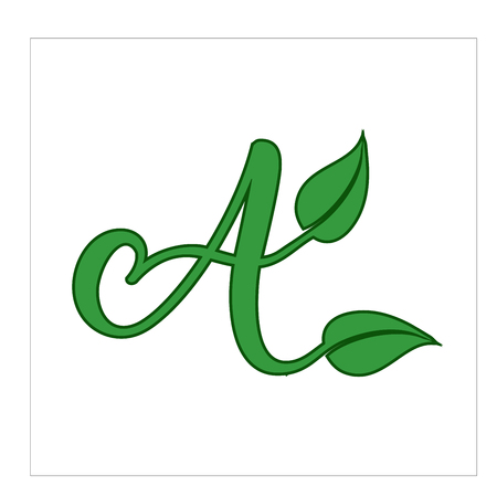 Leaf letter A logo illustrationのイラスト素材
