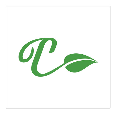 logo and vector leaf letter cのイラスト素材