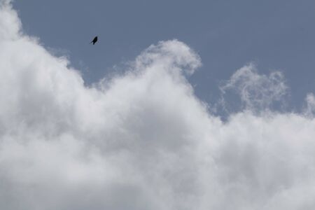 Blue Sky with dark cloudsの写真素材