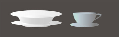 Set of plates with cup for tea or coffeeのイラスト素材