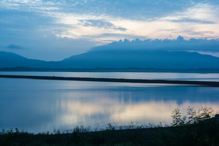 Mountain in a morning at Bang Phra Thailandの写真素材
