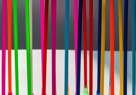 Colorful ballon tubes with backgroundの写真素材