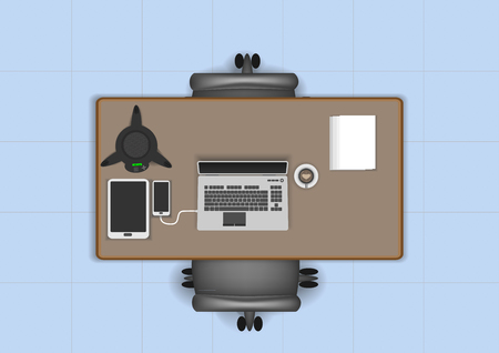 interior employee office in companyのイラスト素材
