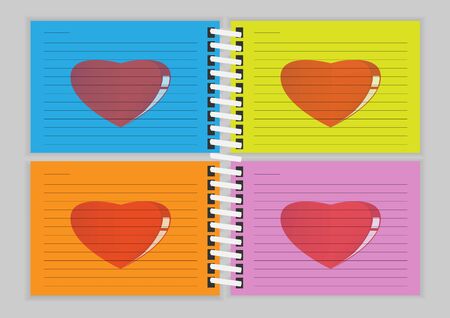 Notebook and heart shape backgroundのイラスト素材