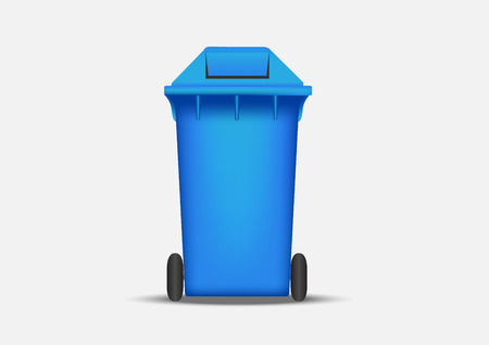 Blue waste bin with wheelのイラスト素材