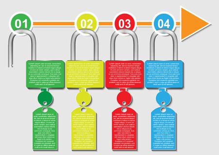Keys infographic presentation for report informationのイラスト素材