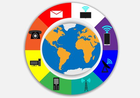 Concept and idea world communication infographicのイラスト素材