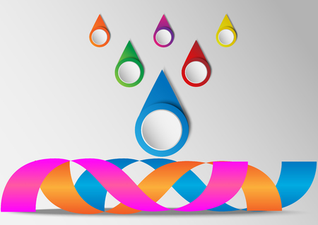 Colorful illustration Circle shape infographic for create presentationのイラスト素材