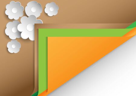 Flip paper and white flower backgroundのイラスト素材