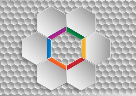 Hexagonal infographic for report and presentationのイラスト素材